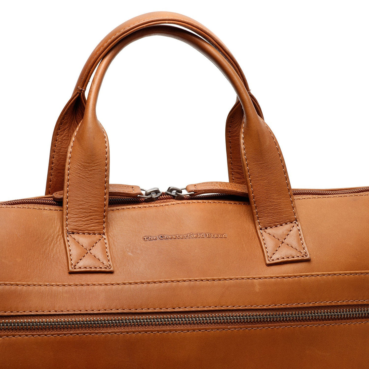 
Cognac Leather Laptop Bag Levanto, detail view 1