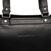 
Solid Antique Brass Hardware & Heavy-Duty Dual Zipper Detail on Manly Full-Grain Leather Laptop Bag
