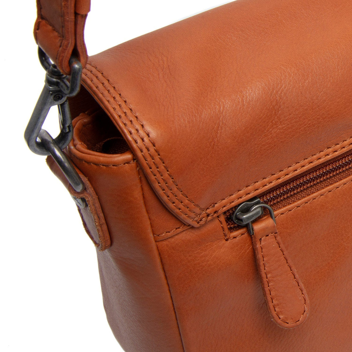 
Cognac Leather Shoulder Bag Miloa, detail view 3