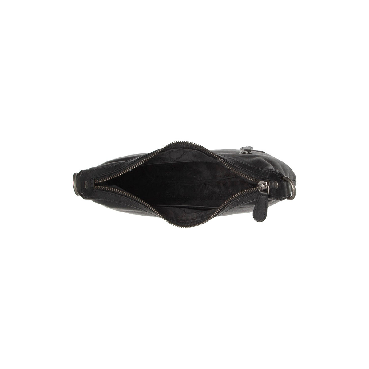 
Solid Antique Brass Hardware & Heavy-Duty Dual Zipper Detail on Nancy Full-Grain Leather Shoulder Bag