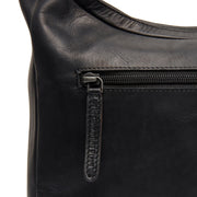 
Olvia Full-Grain Leather Shoulder Bag - Structured Side Profile Showing Gusset Depth & Expansion Capacity