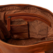
Solid Antique Brass Hardware & Heavy-Duty Dual Zipper Detail on Rome Full-Grain Leather Shoulder Bag