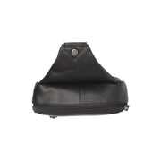 
Leather Sling Bag Salla - Structured Side Profile Showing Gusset Depth & Expansion Capacity