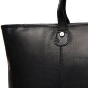 
Solid Antique Brass Hardware & Heavy-Duty Dual Zipper Detail on Ferrera Full-Grain Leather Tote Bag