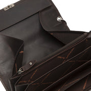 
Classic 100% Full-Grain leather Wallet - Rear Perspective Showing Reinforced Leather Straps & Stitching