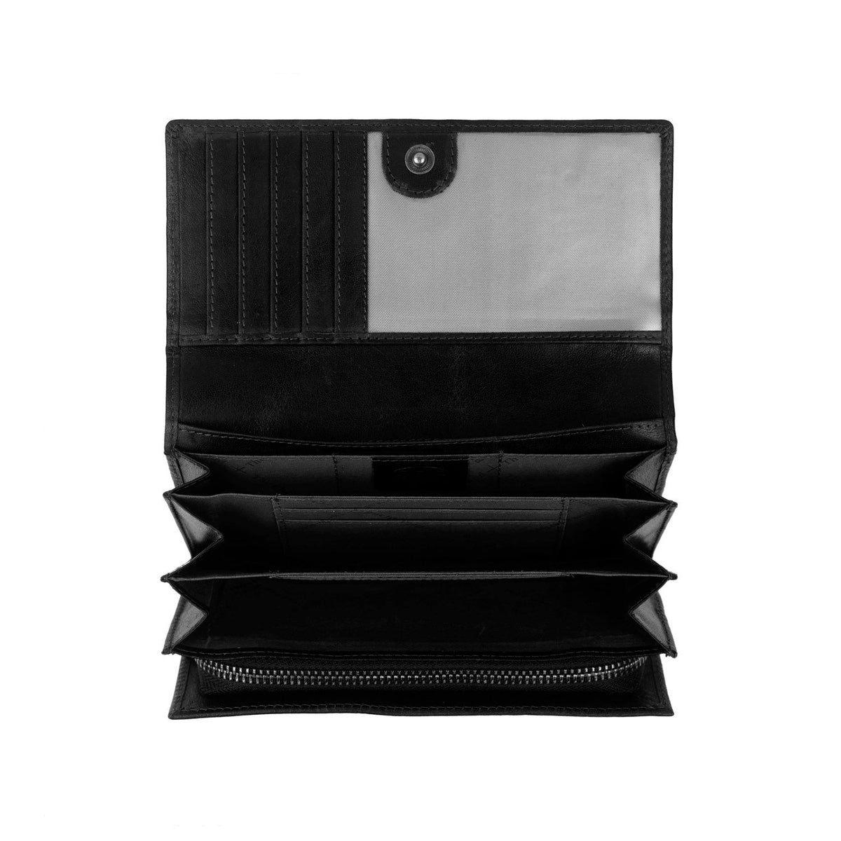
Hampton Full-Grain Leather Wallet - Structured Side Profile Showing Gusset Depth & Expansion Capacity