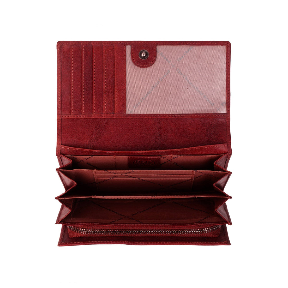 
Red Leather Wallet Hampton, detail view 1