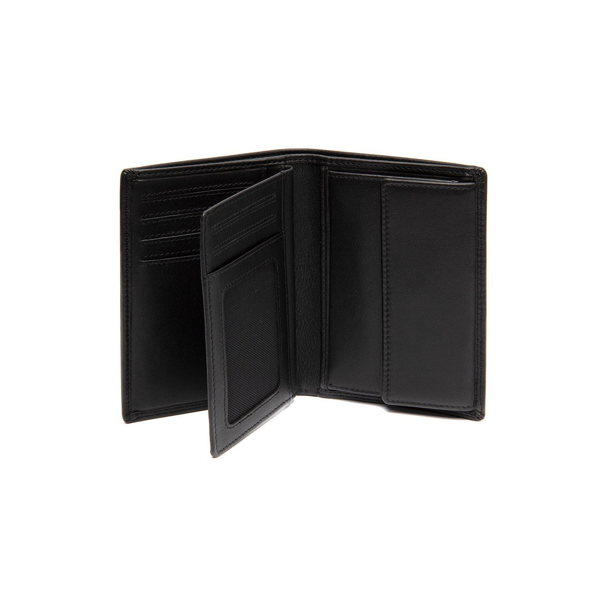 
Classic 100% Full-Grain leather Wallet - Rear Perspective Showing Reinforced Leather Straps & Stitching