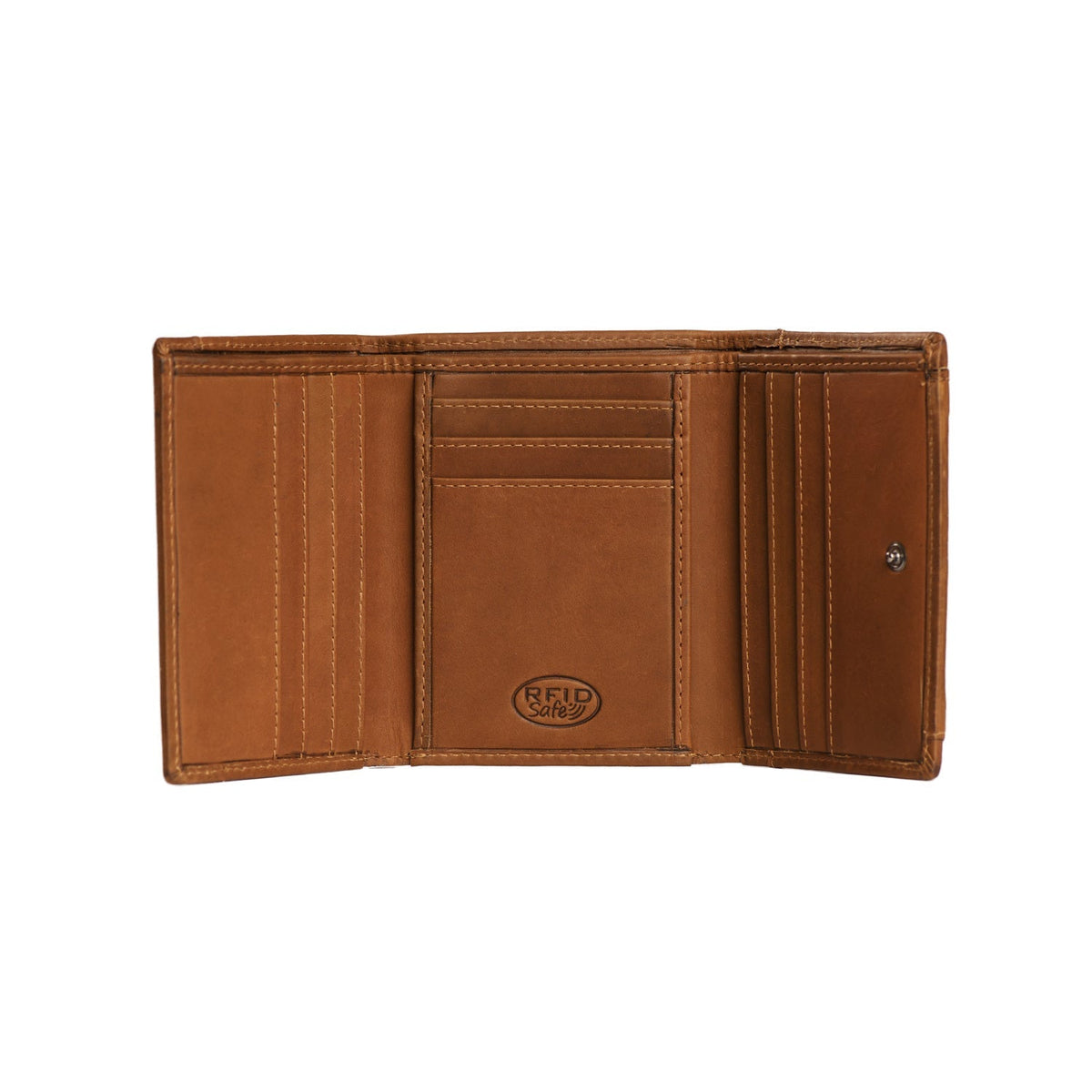 
Harthoft Full-Grain Leather Wallet - Structured Side Profile Showing Gusset Depth & Expansion Capacity