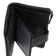 
Solid Antique Brass Hardware & Heavy-Duty Dual Zipper Detail on Landau Full-Grain Leather Wallet