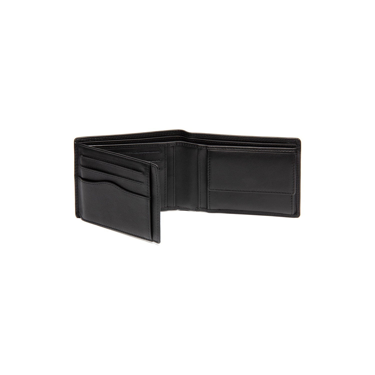 
Classic 100% Full-Grain leather Wallet - Rear Perspective Showing Reinforced Leather Straps & Stitching