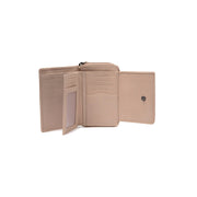 
Solid Antique Brass Hardware & Heavy-Duty Dual Zipper Detail on Orveta Full-Grain Leather Wallet