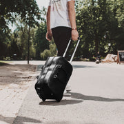 
Classic 100% Full-Grain Leather Duffle Bag - Rear Perspective Showing Reinforced Leather Straps & Stitching