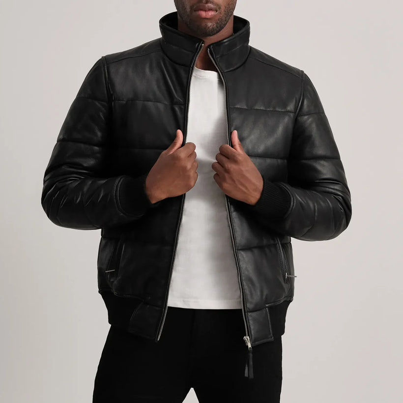 Lucas Leather Bomber Jacket