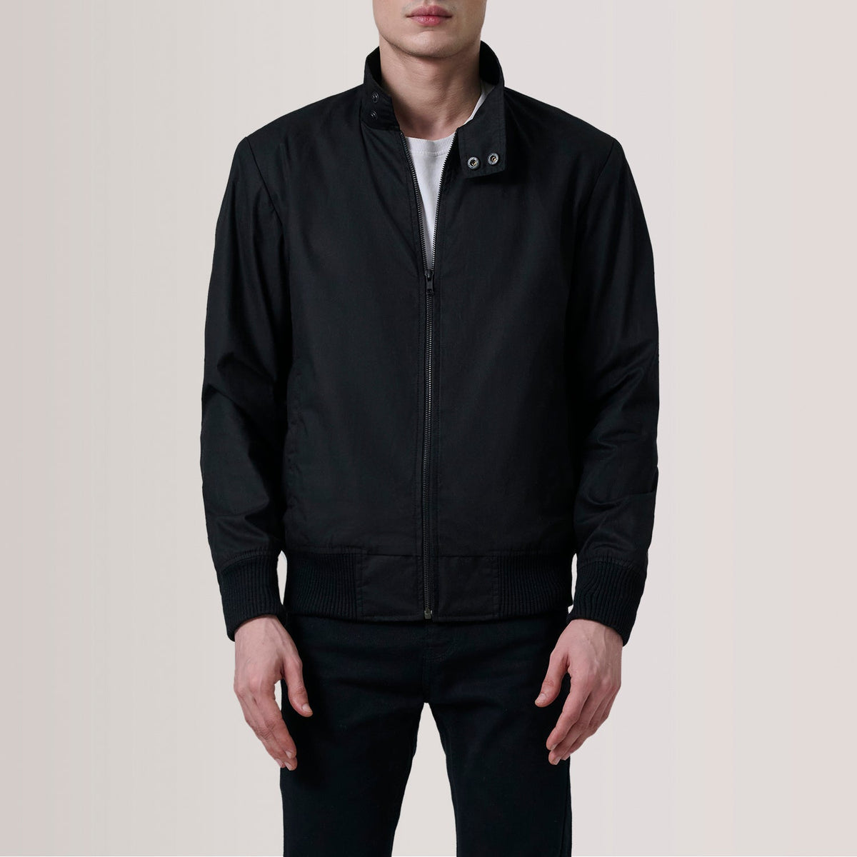 
Authentic Waxed Cotton Canvas Grain Texture & Heavy-Duty Seam Stitching Detail