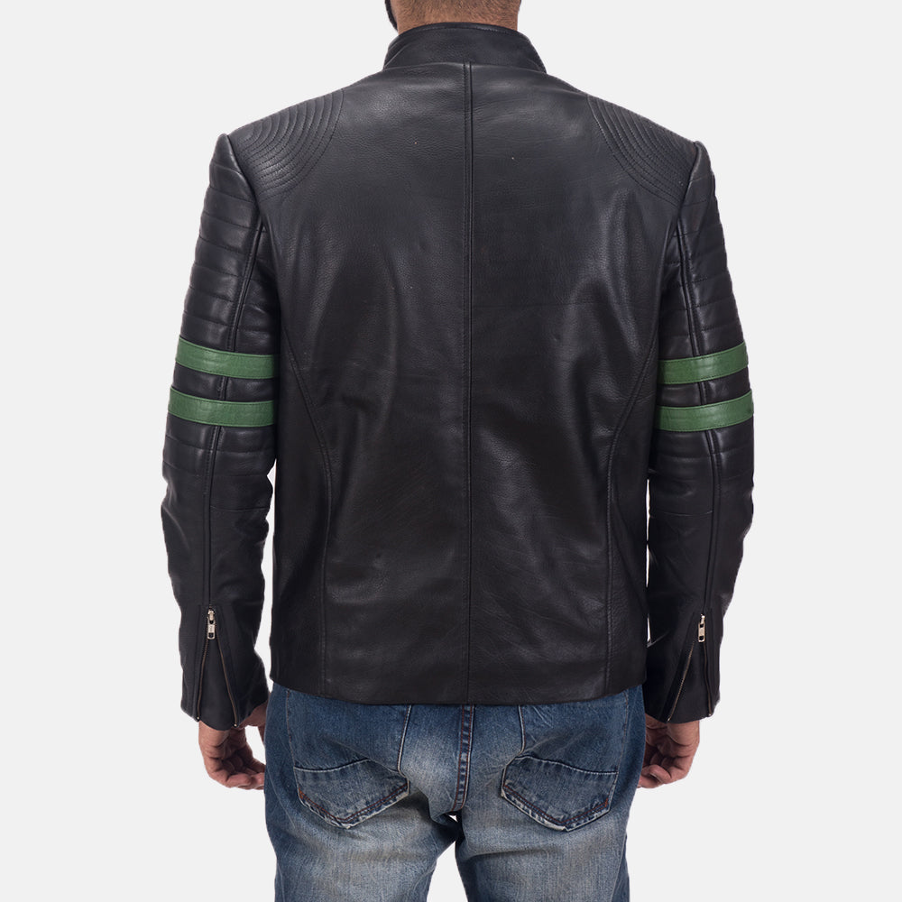 
Close-Up Detail of Band & Zipper Hardware on Night Trooper Leather Jacket