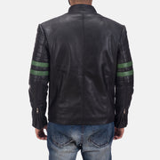 
Close-Up Detail of Band & Zipper Hardware on Night Trooper Leather Jacket
