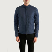 
Men's Nyle Quilted Windbreaker Jacket - Lateral Side Profile View Showing Sleeve Cut & Athletic Taper Fit