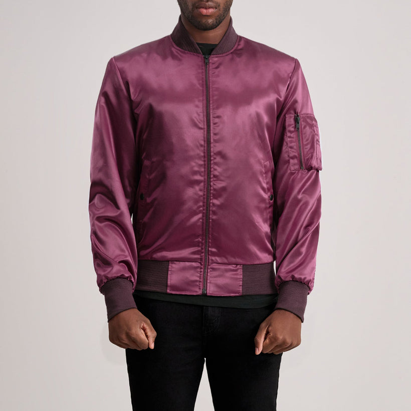 Quinton MA-1 Maroon Bomber Jacket