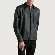 
Black Sheepskin leather Jacket - Back View Showing Tailored Shoulder Fit & Clean Hemline