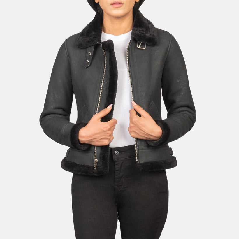 Sherilyn B-3 Black Bomber Jacket